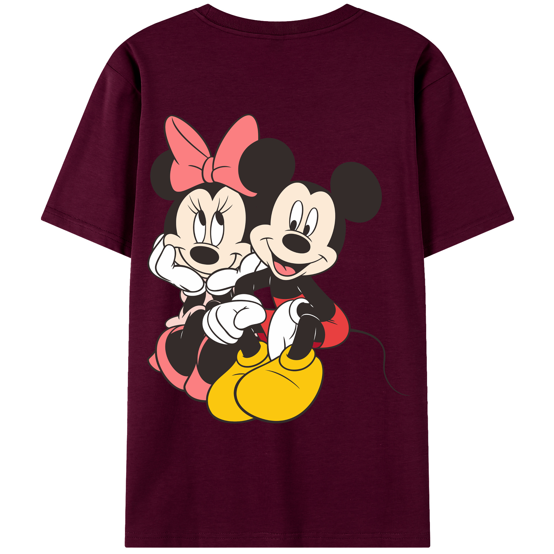 ミッキーマウス Mickey Mouse レディース半袖Tシャツ(バックプリント)
